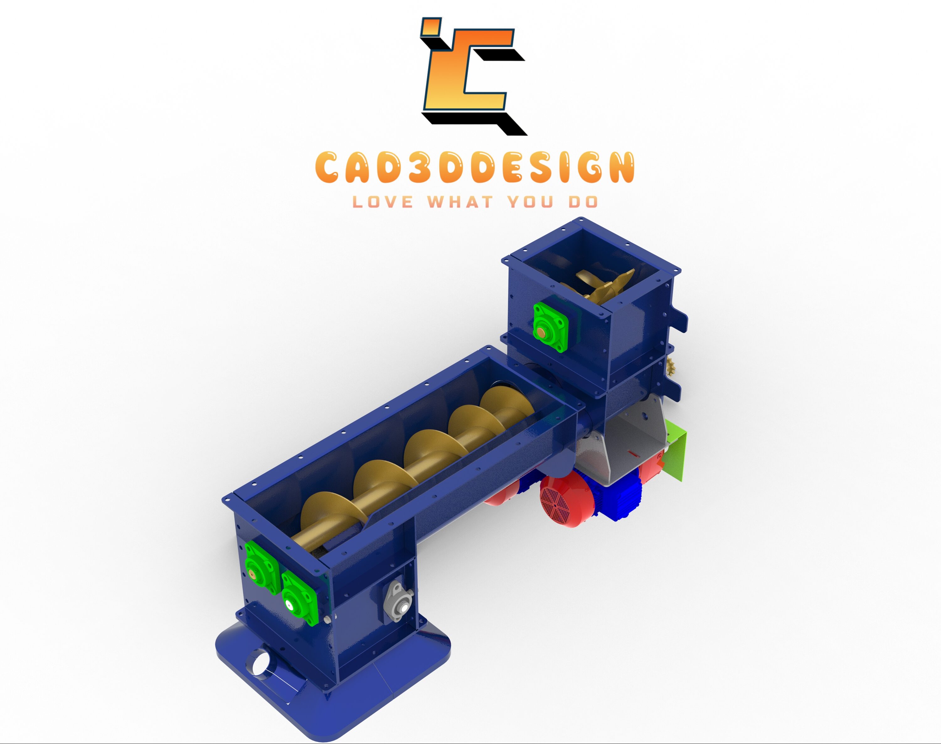 File 3d băng tải trộn liệu cánh vít-3D file of screw conveyor for material mixing