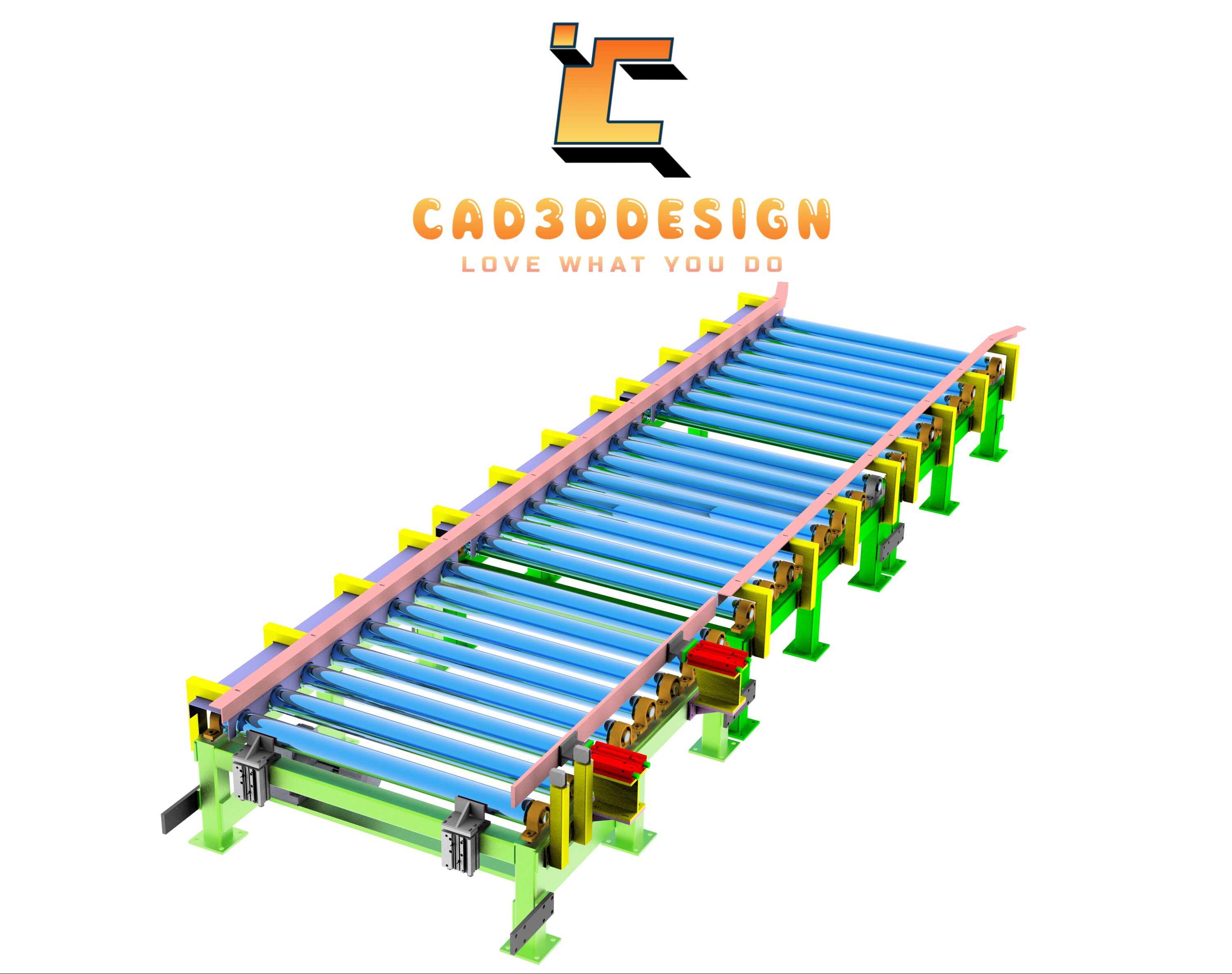 File thiết kế 3d băng tải băng tải con lăn-3D design file for roller conveyor