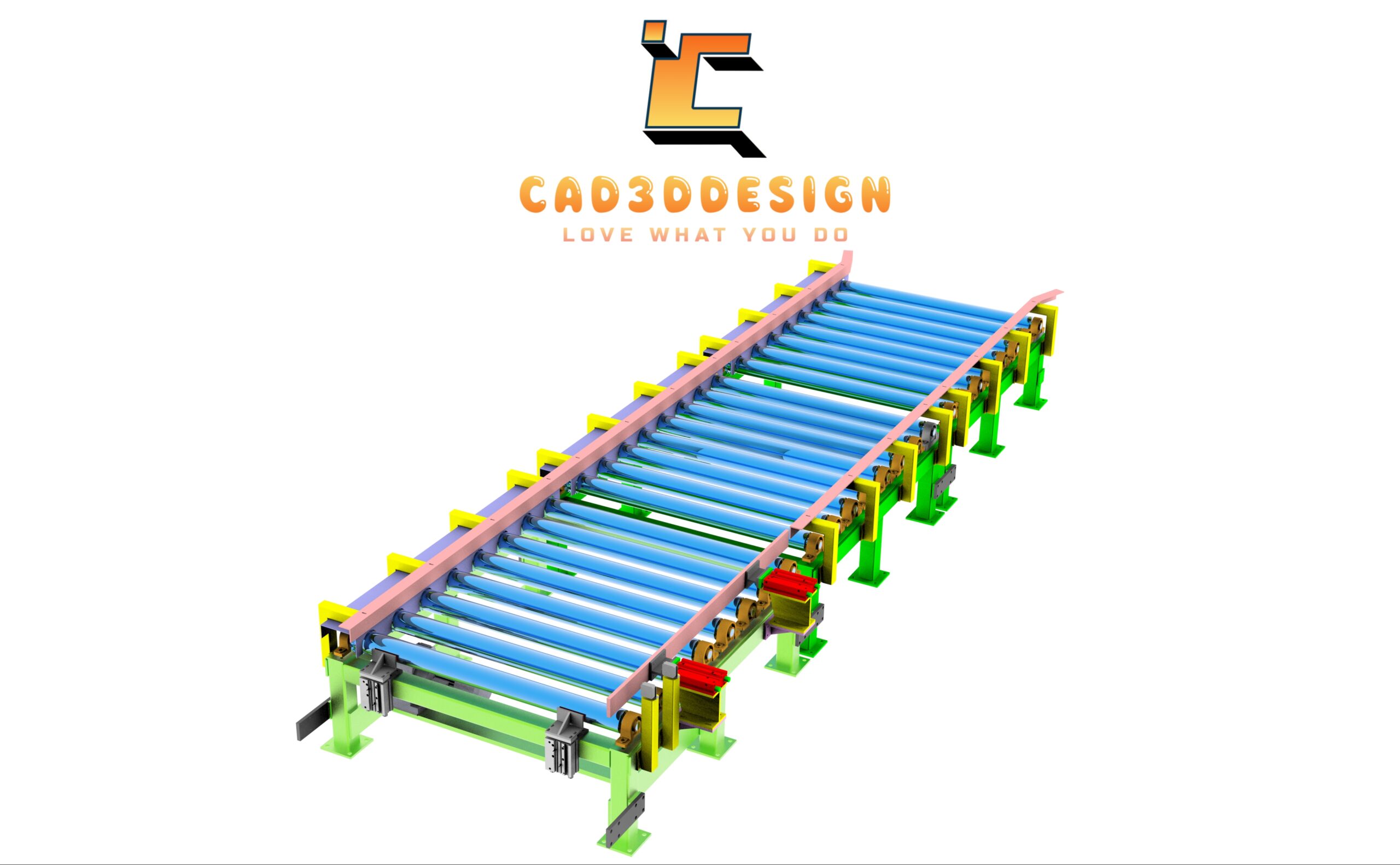 File thiết kế 3d băng tải băng tải con lăn-3D design file for roller conveyor