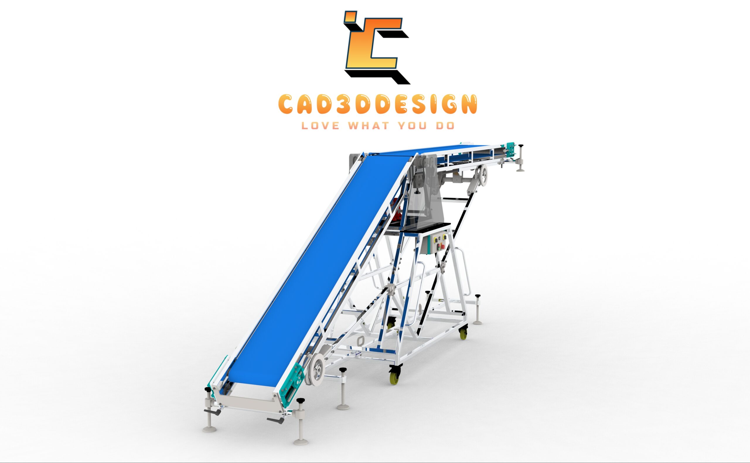 Thư viện thiết kế máy 3d băng tải điều chỉnh góc nghiêng-3D conveyor belt design library with adjustable tilt angle